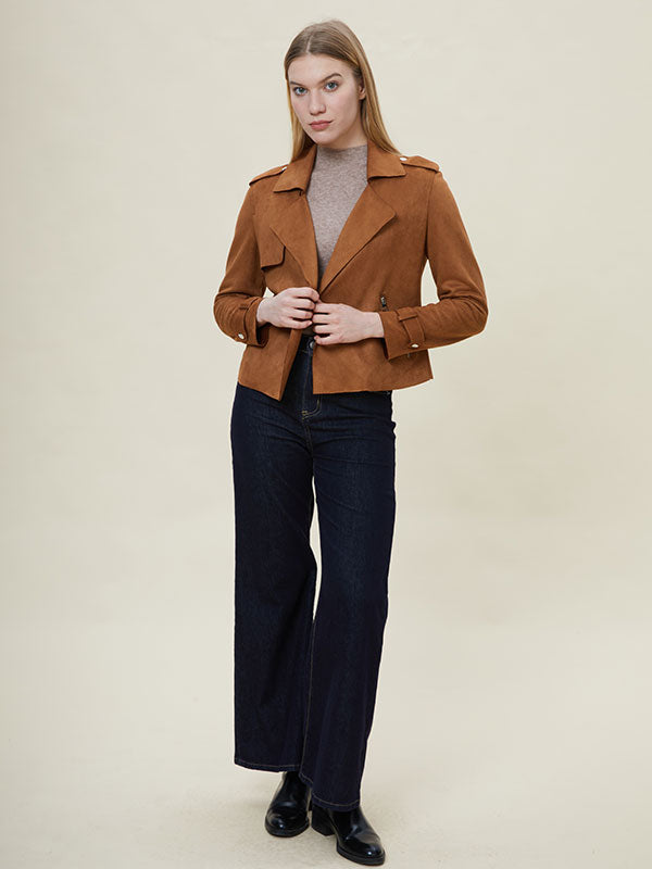 Notch Lapel Meilade Stylish Jacket