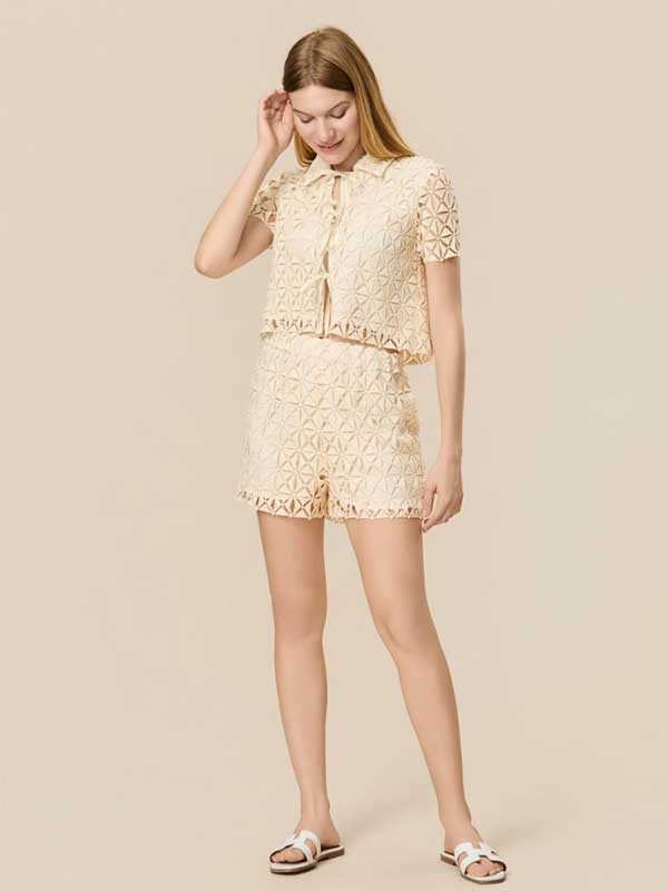 Geometric Lace Up Outfit Sets