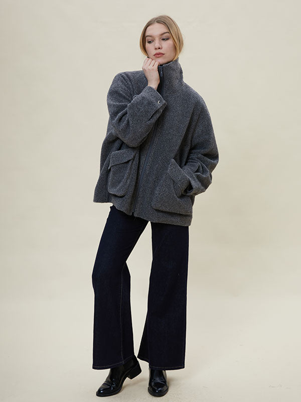 Assorted Colors Zipper Pocket Jacket