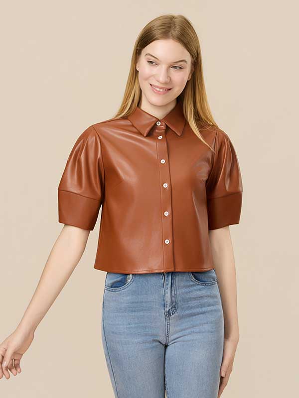 Button Down Collar Single Breasted Shirt