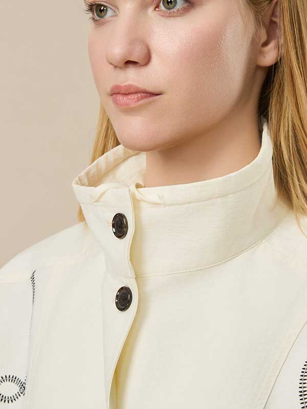 Geometric Mock Collar Jacket