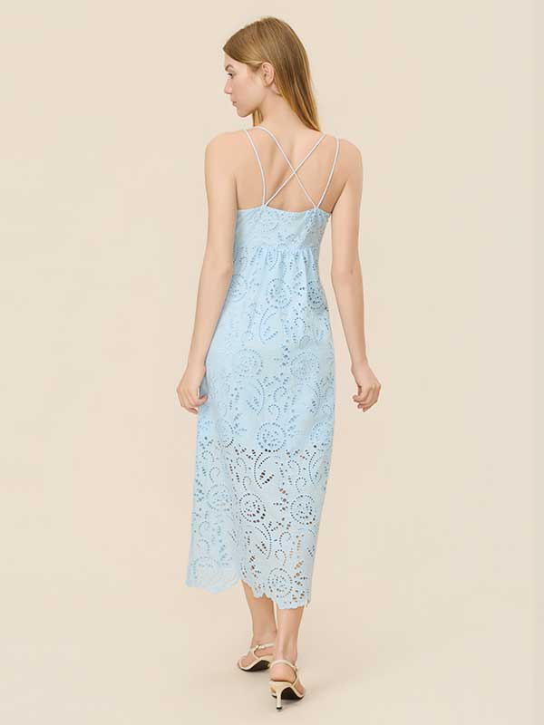 Spaghetti Strap Hollow Out Maxi Dress