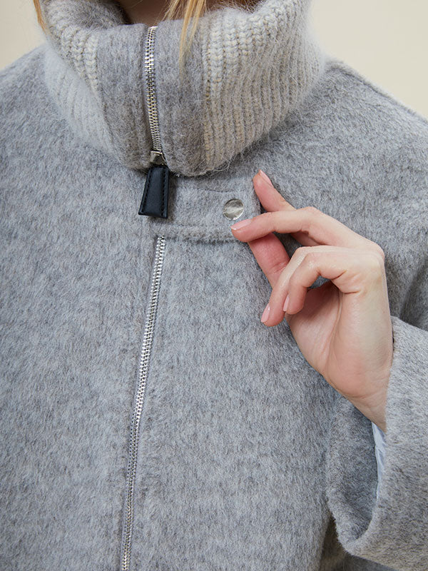 Cozy Hooded  Zipper Patchwork Jacket