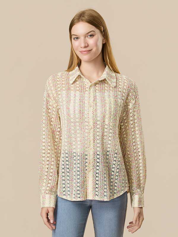 Hollow Out Assorted Colors Shirt