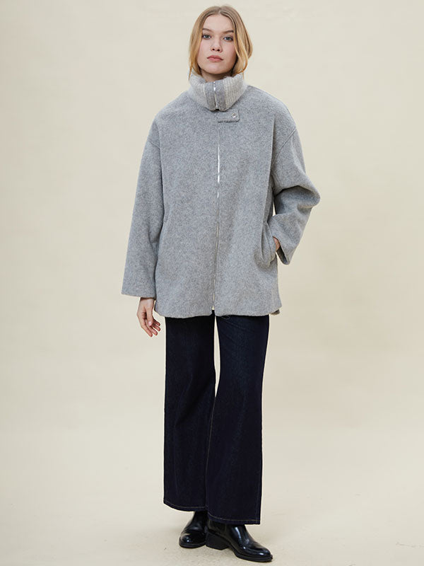 Cozy Hooded  Zipper Patchwork Jacket