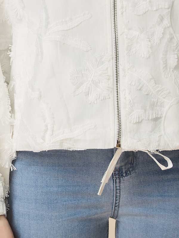 Drawstring Zipper Patchwork Jacket