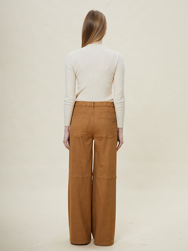 Single Button Zipper Straight Pants